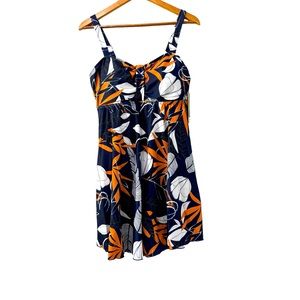 Shekini Swimsuit Women’s Size 0X‎ Floral Print One Piece Swimsuit NWT Adjustable